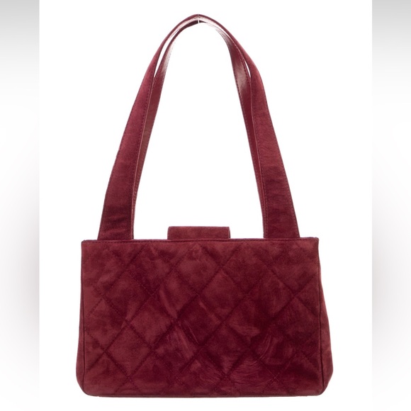 Chanel classic flap suede reissue burgundy  quilted shoulder bag handbag - Picture 2 of 4